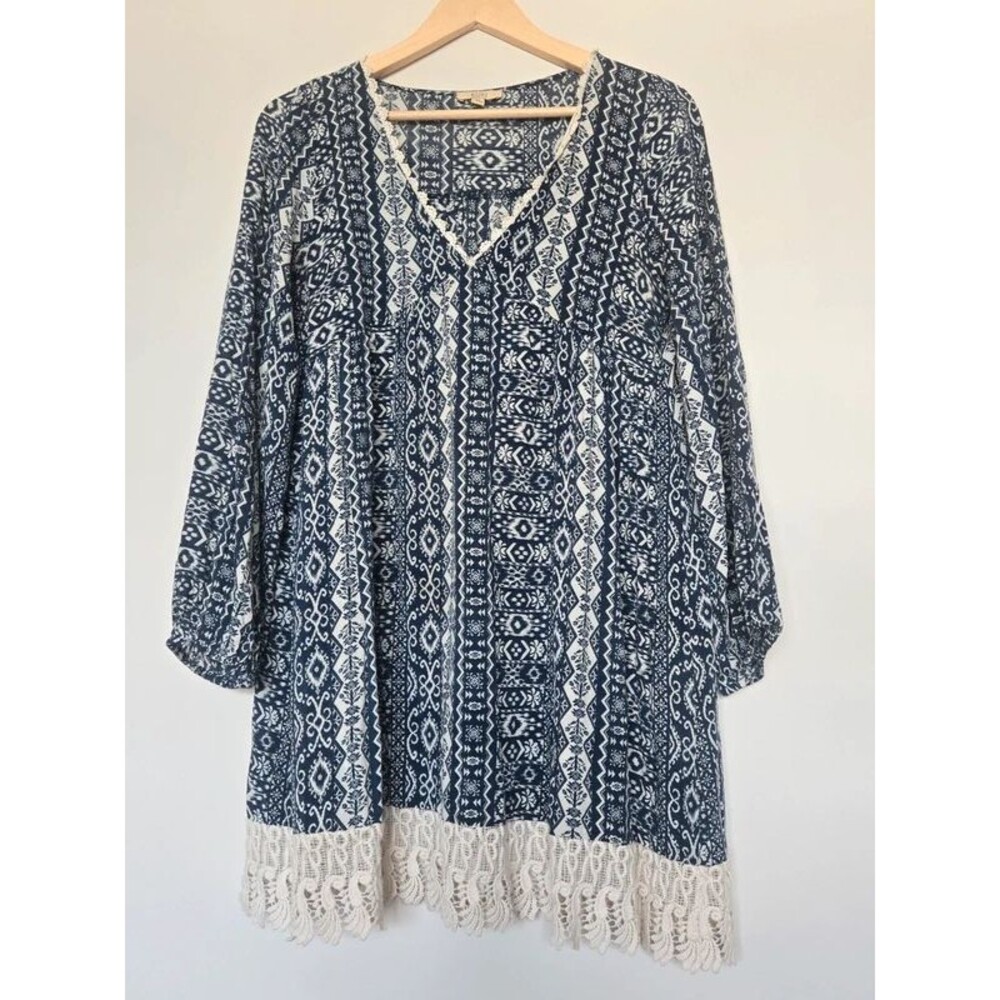 Kori navy/white Boho dress sz sm